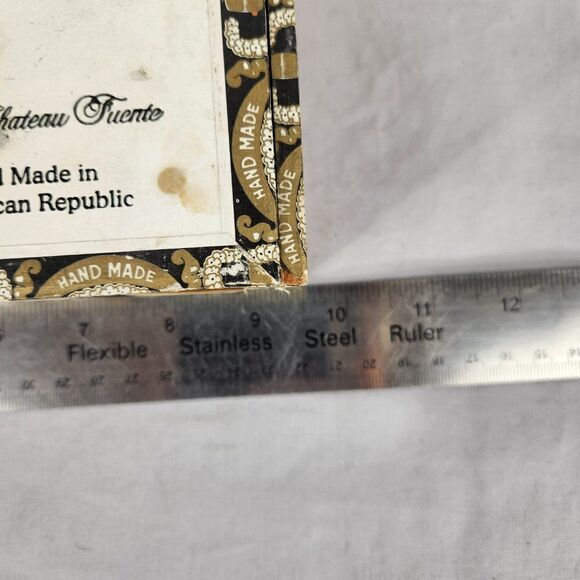 ARTURO FUENTE Double Chateau Wood Cigar Box Empty Dominican Republic Decor - Picture 10 of 12